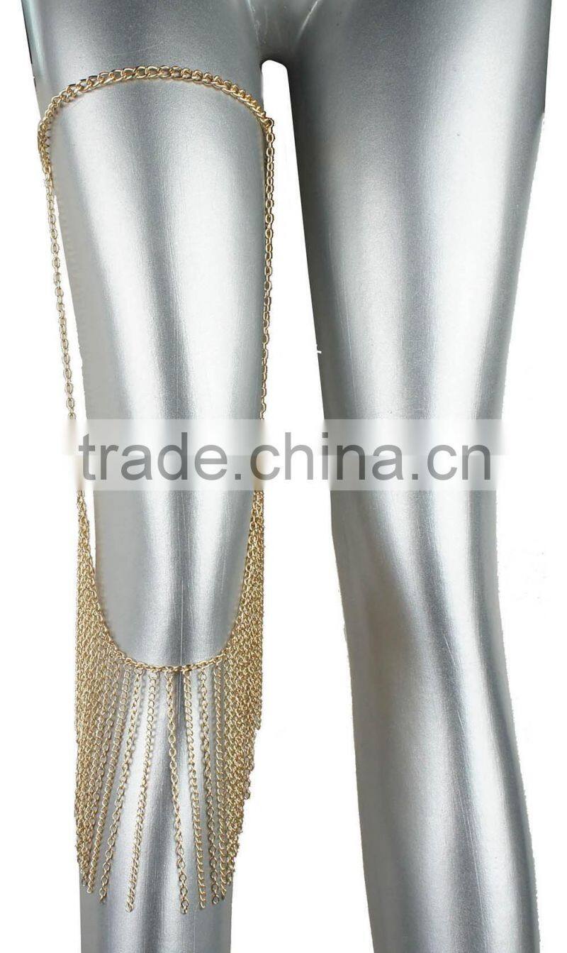 Jewelry gold sexy tassels leg chain
