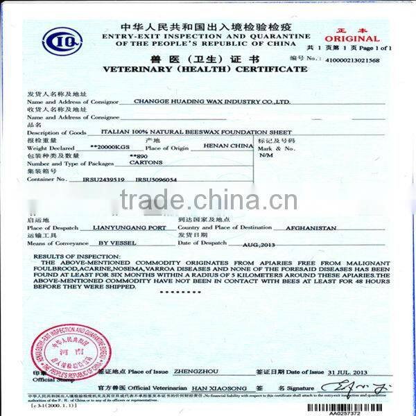 factory wholesale bee tools organic pure beeswax foundation sheet