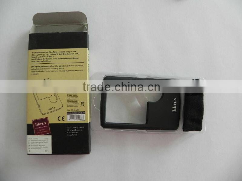 Factory direct sale acrylic lens magnifier pocket led magnifying glass