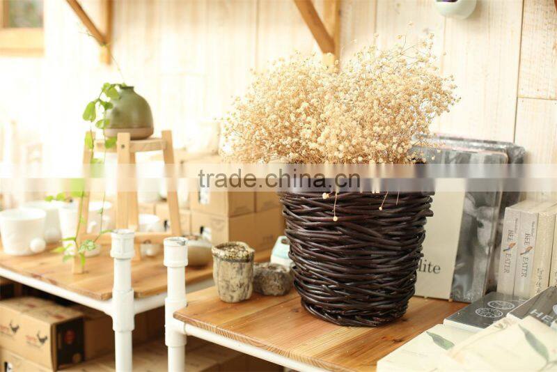 wicker flower pot