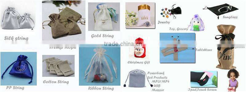 Recyclable custom printed waterproof drawstring wine bag with cord
