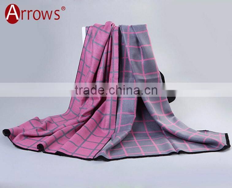 China Red Tartan Grid Plaid Shawl Pashmina Poncho Scarf for Ladies Girls Winter Late Autumn