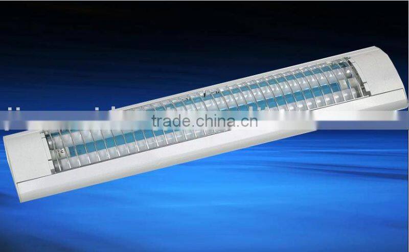 T8 fluorescent double tube fluorescent lighting fixture luminaire 2x36w with grid cover