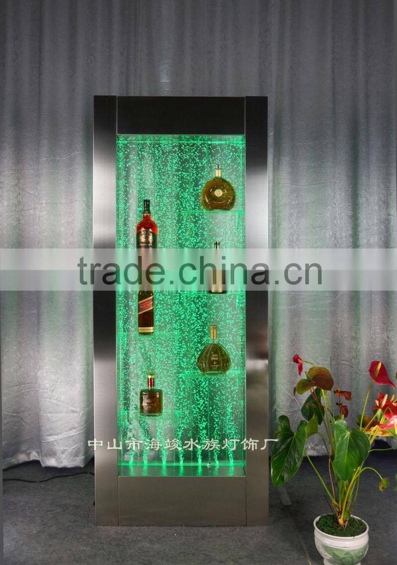 Led lighting stainless steel water bubble wine Rack