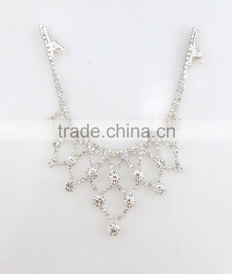 Latest Design Clear Crystal Beaded Necklace Set For Party