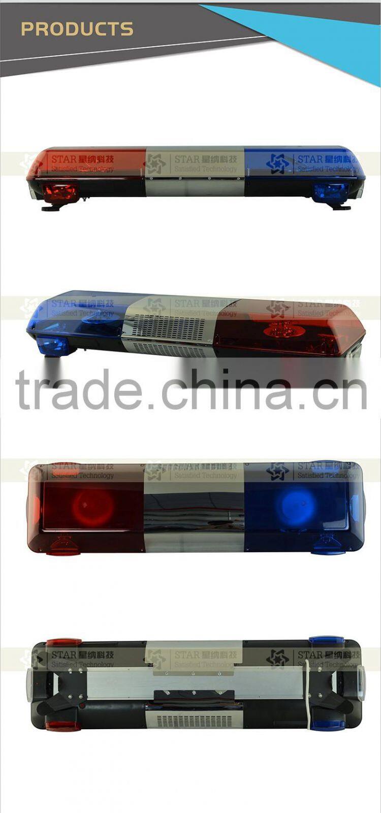 new arrived police red and blue emergency led lightbar with speaker and siren