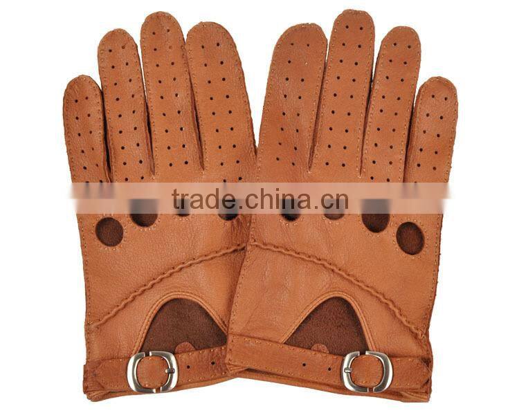 New premium men's unlined deerskin leather gloves. Hand sewing breathable driving gloves .