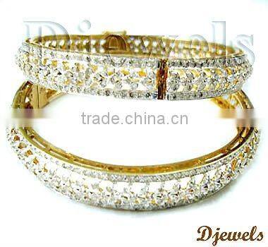 Ladies Diamond Gold Bangles, New Look Diamond Gold bangles, Gold Bangles