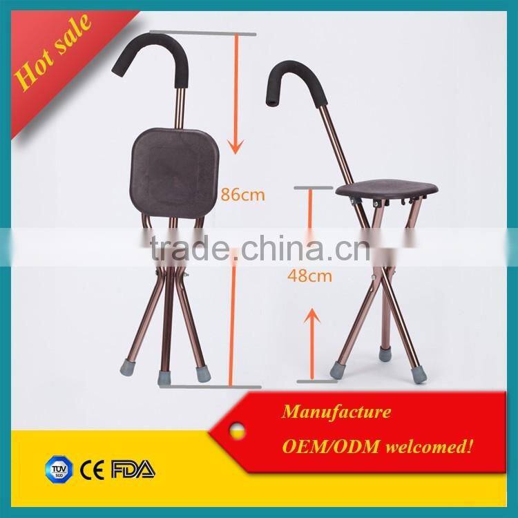 Stable disabled walking support canes lightweight walking stick with chair