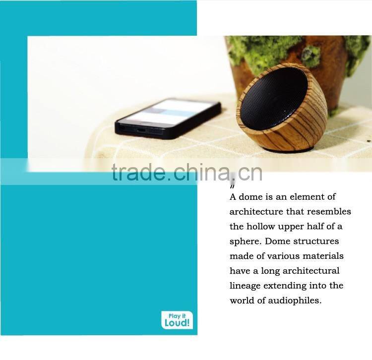 2016 Bluetooth Speaker BT 4.0 Wooden Wireless Charger Handsfree half ball bamboo wood speaker