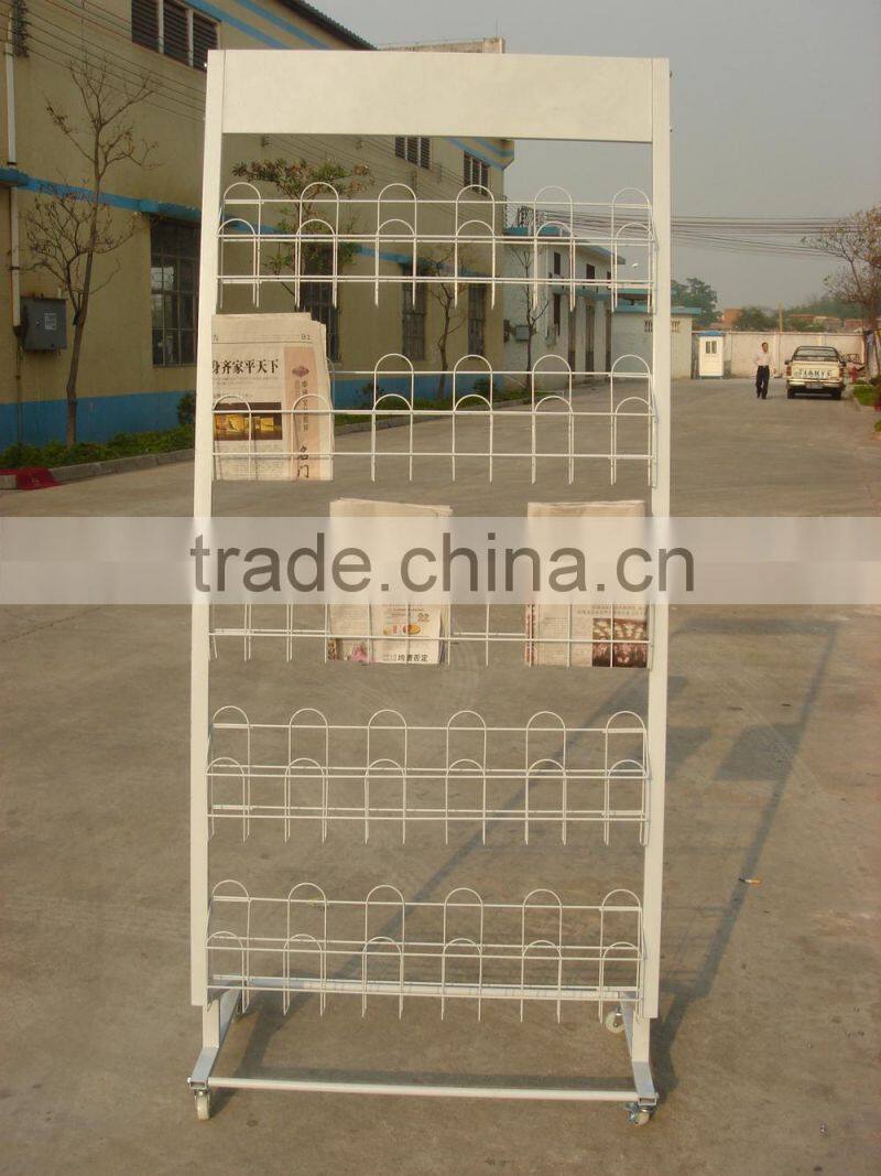Metal magazine display rack Bookshop display stand
