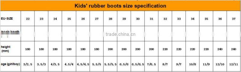 2015 fashionable cool kids rain boot clear plastic boots for rain