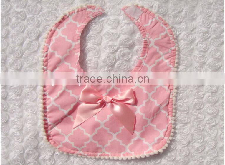 Wholesale cute pink baby bibs with bow