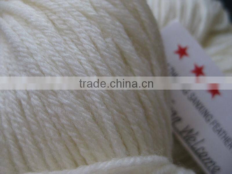 3.9/4NM 80%/10%/10% superwash merino wool/ cashmere/ nylon blend yarn,raw white/bleached white/dyed color