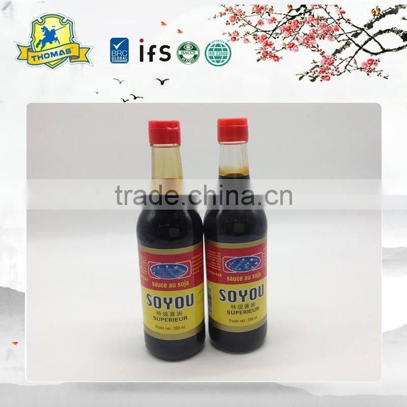 choice grade soy sauce in glass bottle 500ml