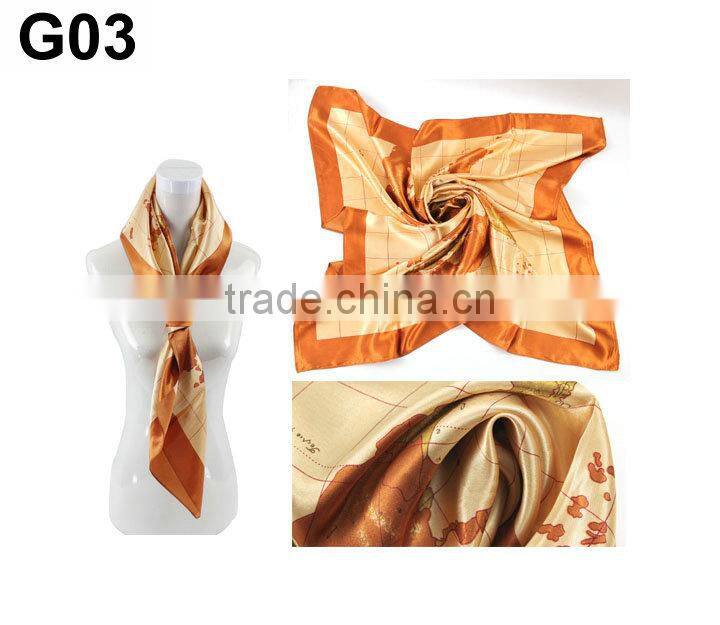 New Fashion Women Lady Large Square Scarf Silk Head Wrap Kerchief Neck Satin Scarf Shawl