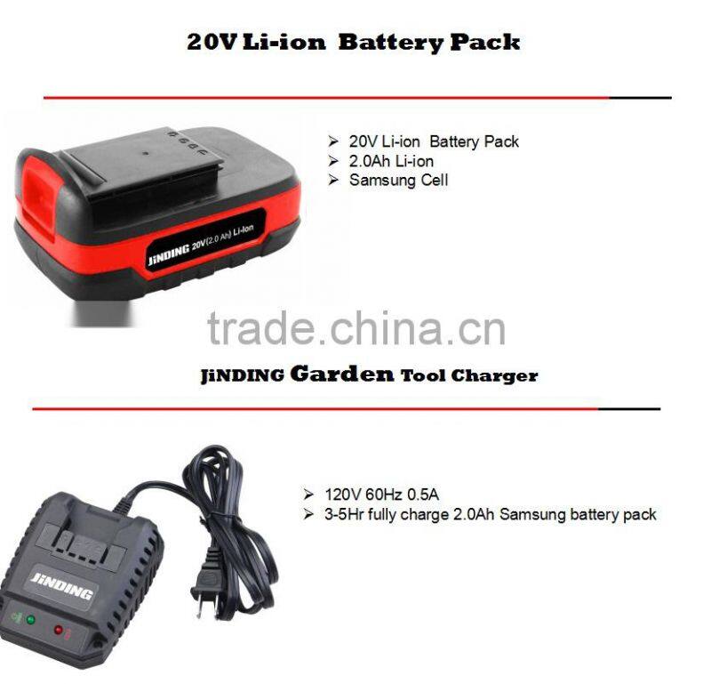 20V Rechargable Samsung lithium-ion Battery and Charger Bundle Kits for JinDing Garden Tools