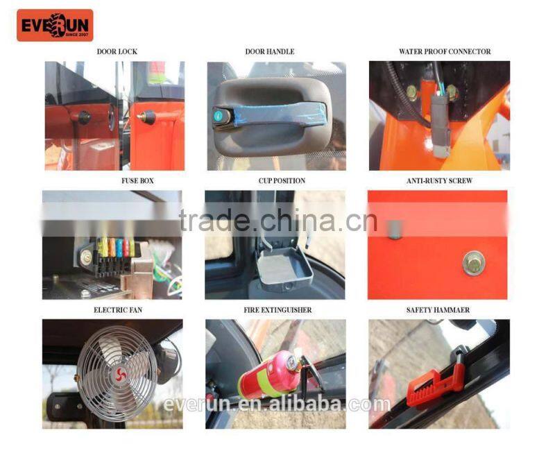 Qingdao Everun ER20 Compact Wheel Loader,Cheap Farm Tractor With Adjustable Steering Wheel
