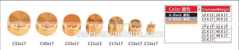 6mm volume knurled brushed aluminum knob