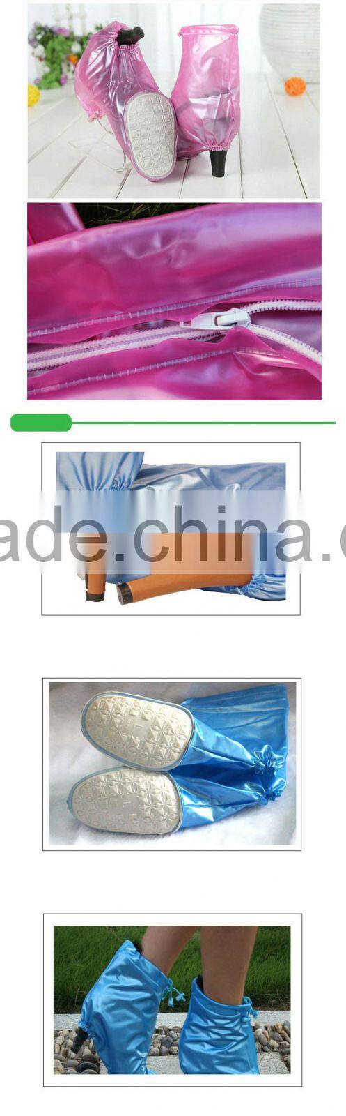 High quality Waterproof Women Non-Slip Rain Boots Shoe Covers for High-heeled Shoes-L size