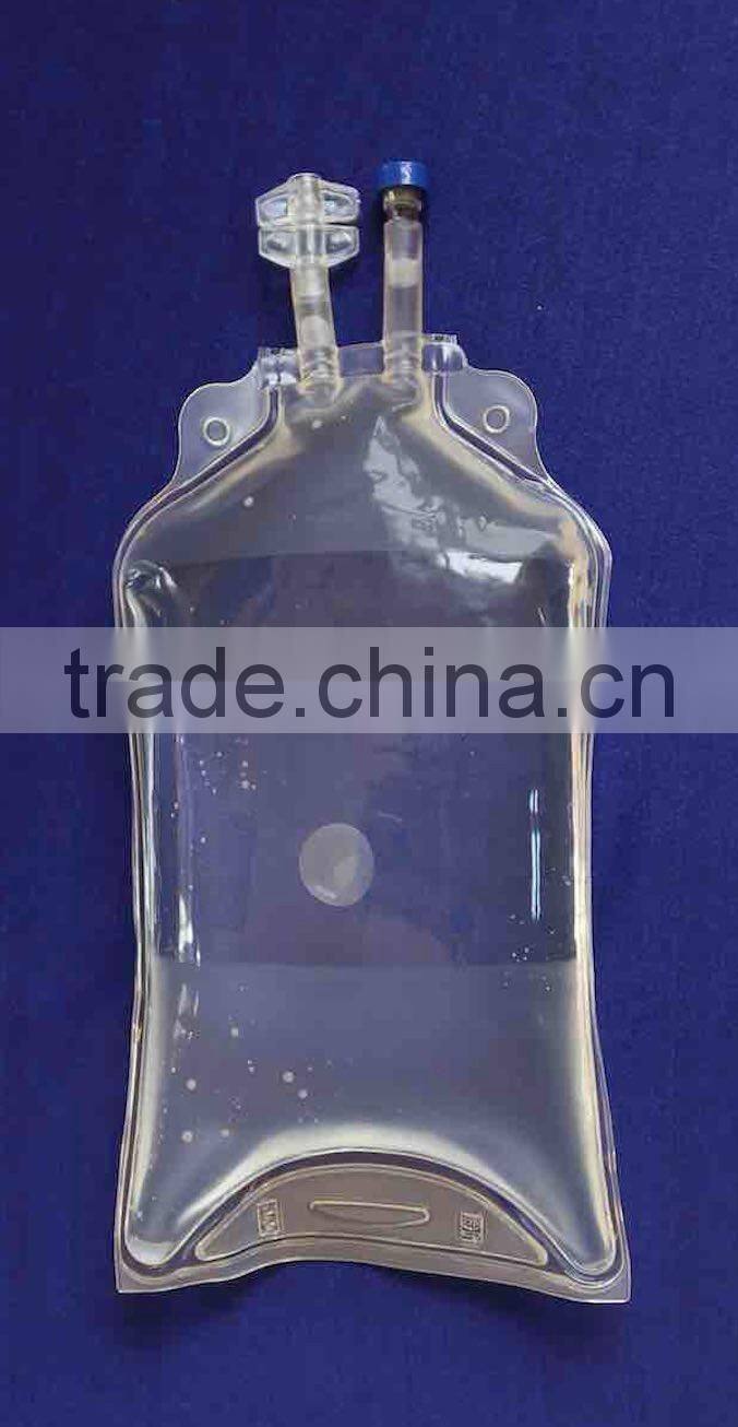 Three ports non-pvc IV infusion bag with twist butterfly port for medical use