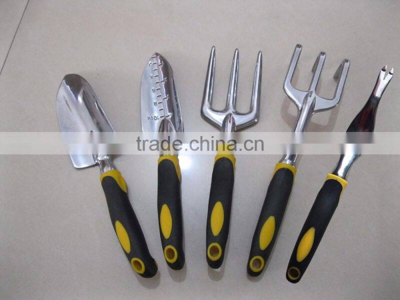 5pcs high quality aluminium garden hand tools rubber handle