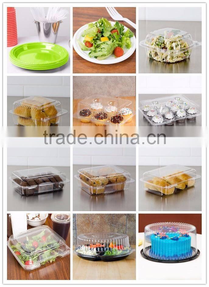 Durable Packaging Deep Clear Hinged Plastic Container, BOPS Clamshell Food Take Away Box for Cake, Hotdog