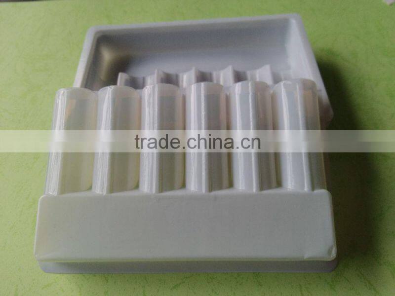 disposable plastic medical bottles display inner tray, 6 bottles
