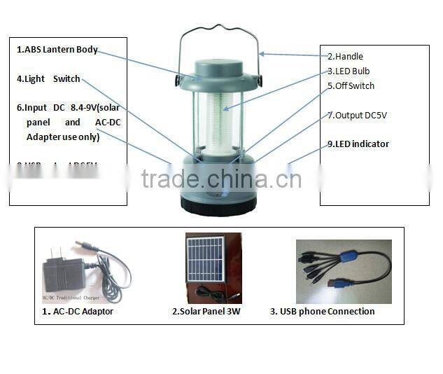 Super bright Portable solar Led lamp solar led light with USB phone charge camping light
