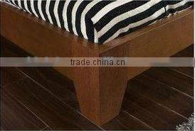 Contemporary Natural Wood Bedroom Furniture,Morden Solid Wood Frame Bed,Zebra-Stripe Design Upholstered Bed