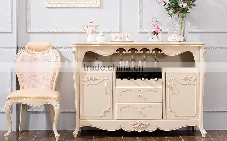 Concise solid wood two doors sideboard with drawers