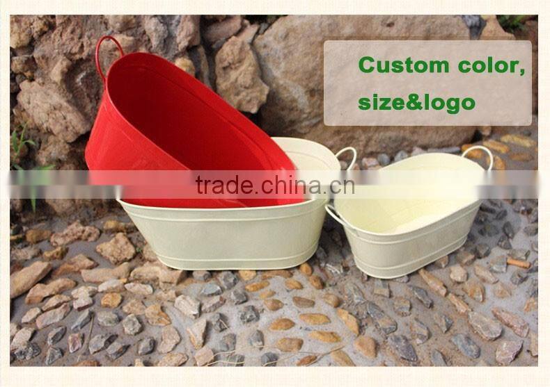 cheap decorative modern red outdoor metal wall hanging flower planter for garden planting