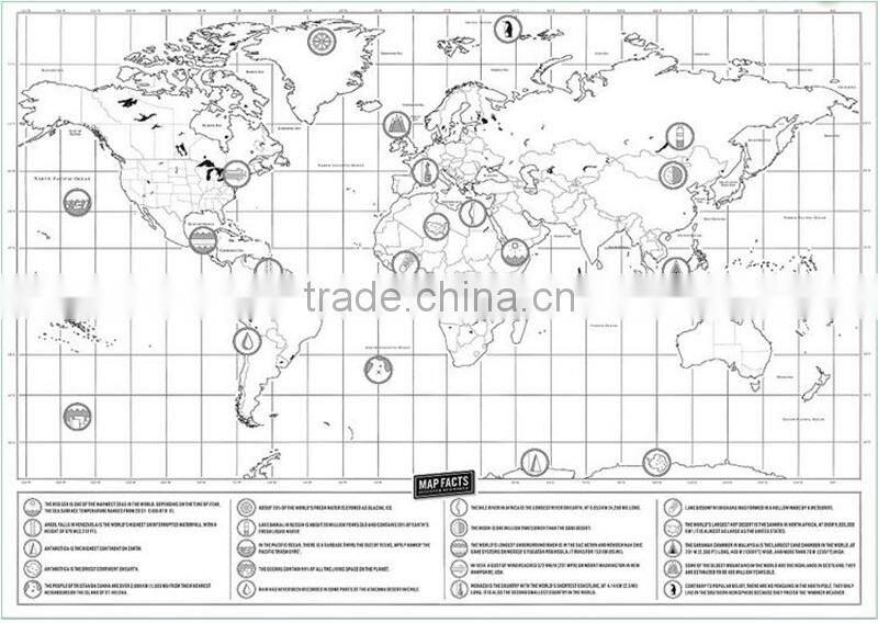 CT-750 Small black mini Map Black Luxury Creative Gifts World Edition map