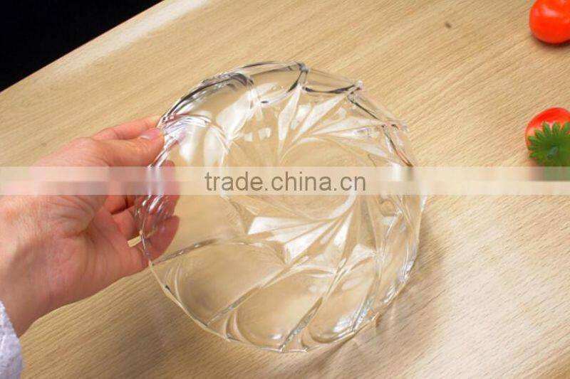 Maple leaf glass bowl kitchenware glass bowl clear glass bowl with stem microwave glass bowl