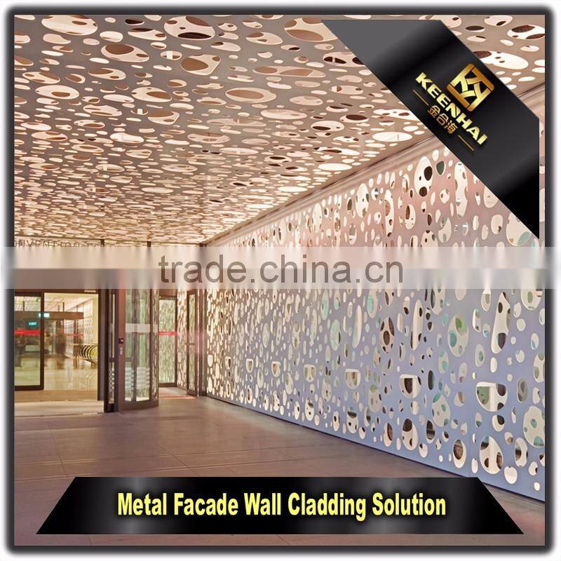 Decorative Laser cutting Aluminium Perforated Sheet Metal Facade for Building