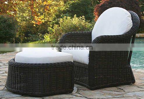 PE rattan poolside lounge outdoor garden furniture leaf lounge