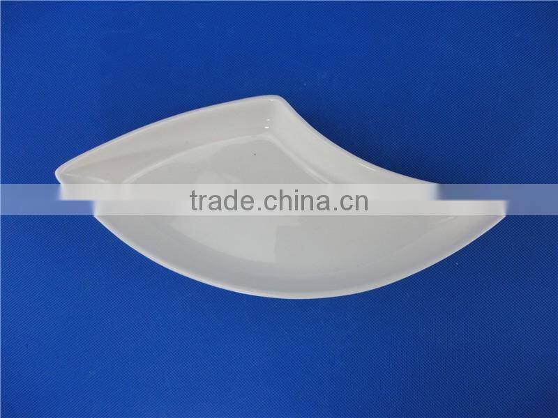 white porcelain peacock fruit dish