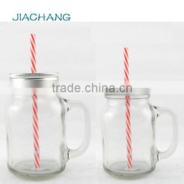 16oz wholesale sodalime glass mango juice mason jar with stainless steel lid
