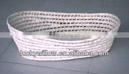 hand made white wicker baby pram basket for home use