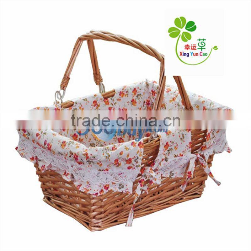 2013 lated new desigin willow wicker gift basket with handle