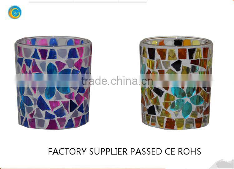 wholesale mosaic tin candle holders glass