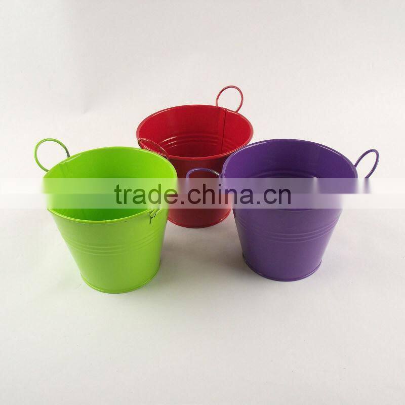 2016 Latest Colorful Pringting Mini Flower Pot / Metal Bucket For Kids