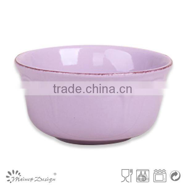 round stoneware ceramic cheap solid color bowl