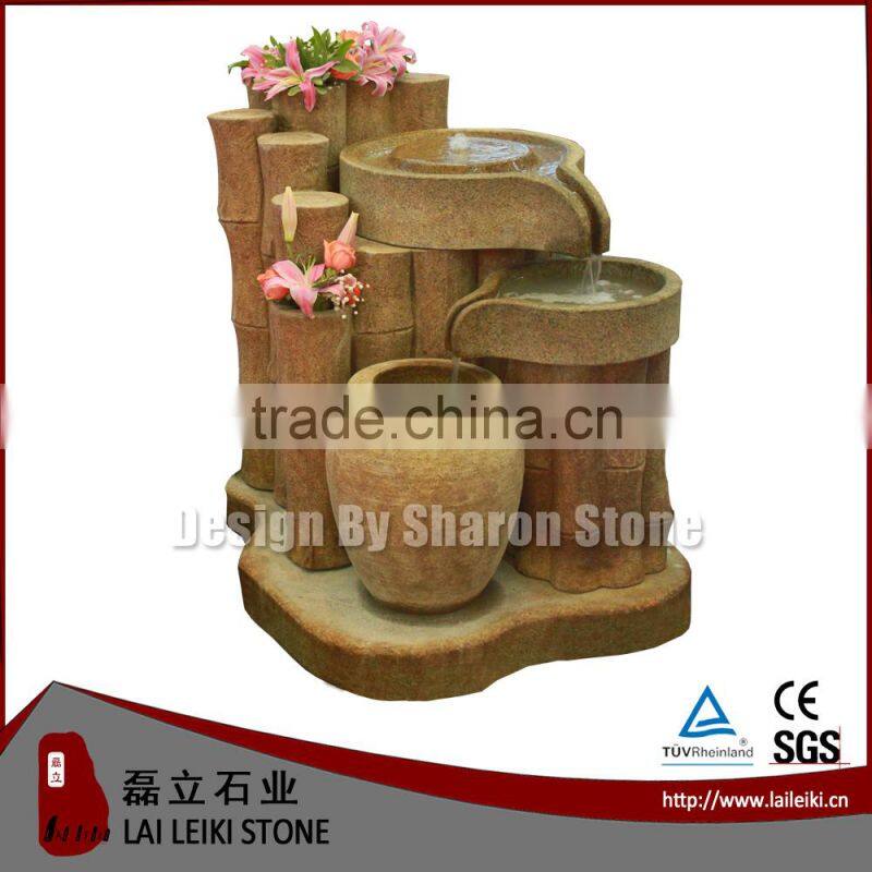 Hand Carved Antique Granite Stone Granite Water Fountain Indoor