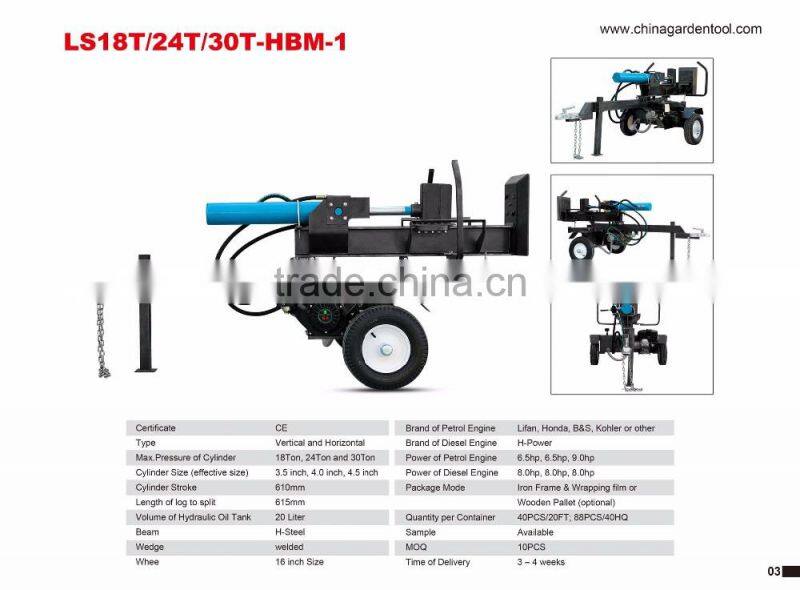 Good quality cheap price wholesaler 24T Mechanical Log Splitter, petrol engine cheap log splitter for sale