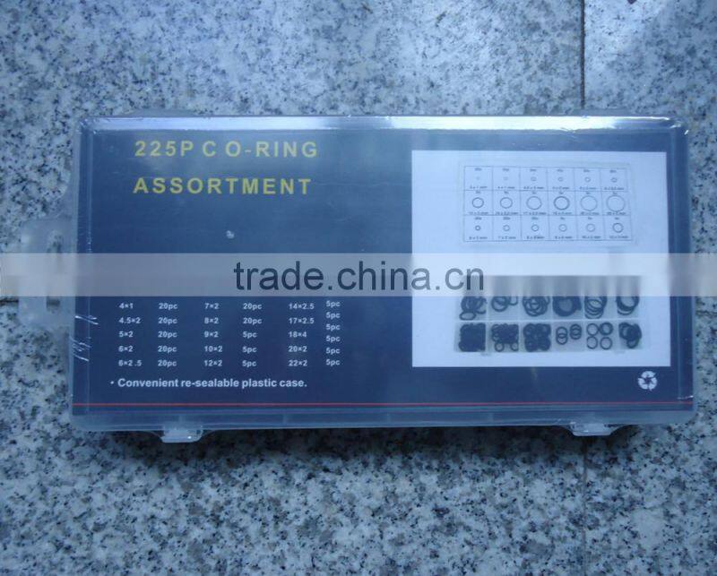 Professional factory 225 pcs Rubber O- ring assortment / Hardware sets