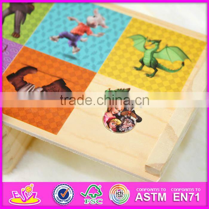 2016 hot sale funny children wooden domino puzzle W15A065