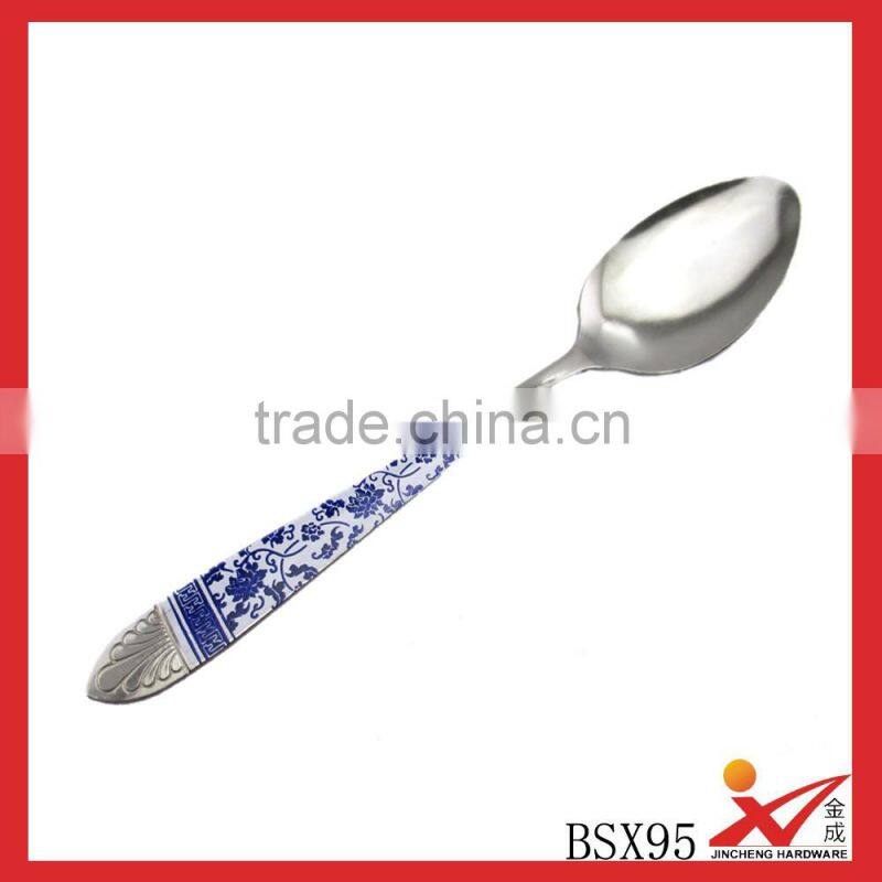 High quality blue and white porcelain stainless steel metel spoon