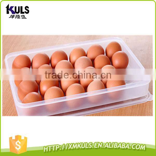 Clear plastic storage box with cover to keep eggs fresh in refrigerator