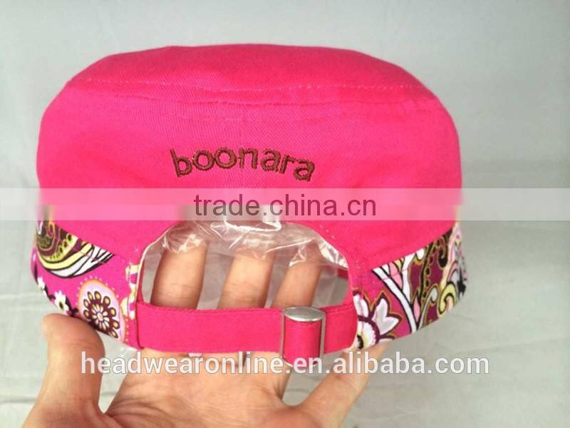 Hot Horn embroidery Military Caps and flat caps with Dongguan Factory